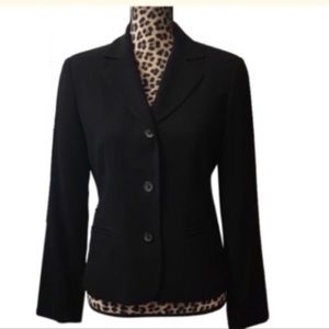 Black Button Front Blazer Jacket